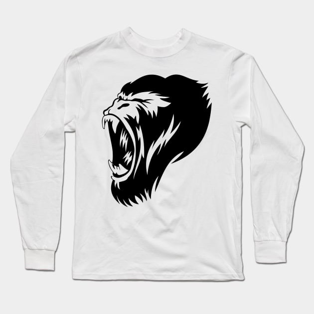 Gorilla Long Sleeve T-Shirt by Whatastory
